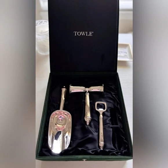 Towle Copenhagen Silver-plated Bar Tools: Opener, Ice Scoop, Double Jigger 🍸 - Picture 11 of 11